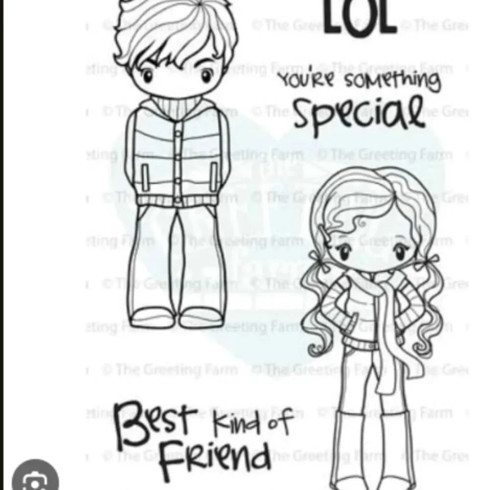 Cute Duo Coloring Stamp Set - 'Best Kind of Friend'